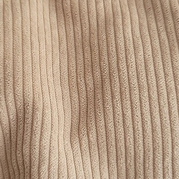 NEW women's medium beige tan corduroy puffer jacket cropped cozy coat oversized - Picture 5 of 9